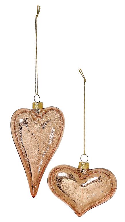 Mercury Glass Heart Ornaments