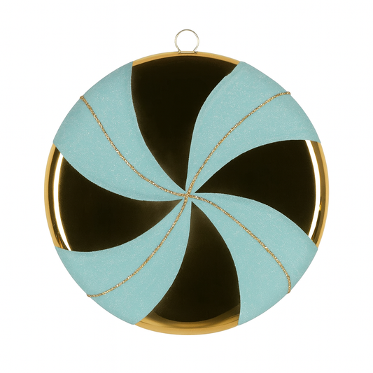 6" Mint & Gold Peppermint Ornament