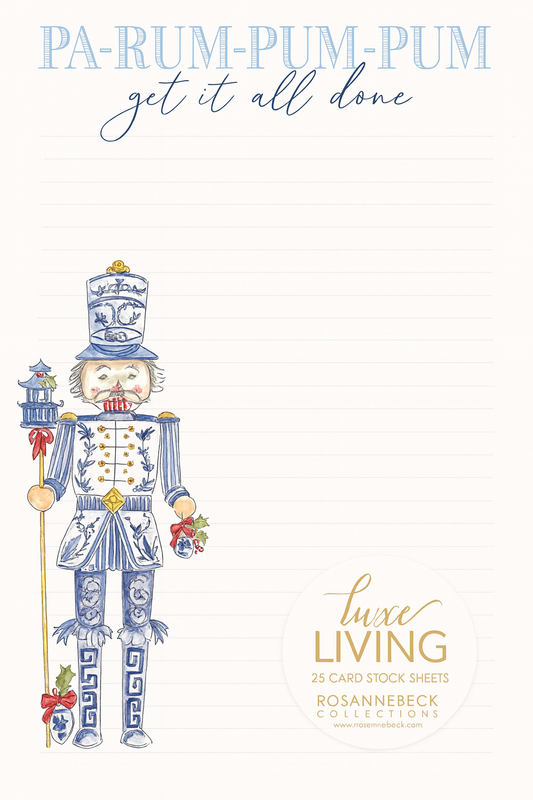 Nutcracker Luxe Living Notepad – 25 Sheets (8.5" x 5.5")