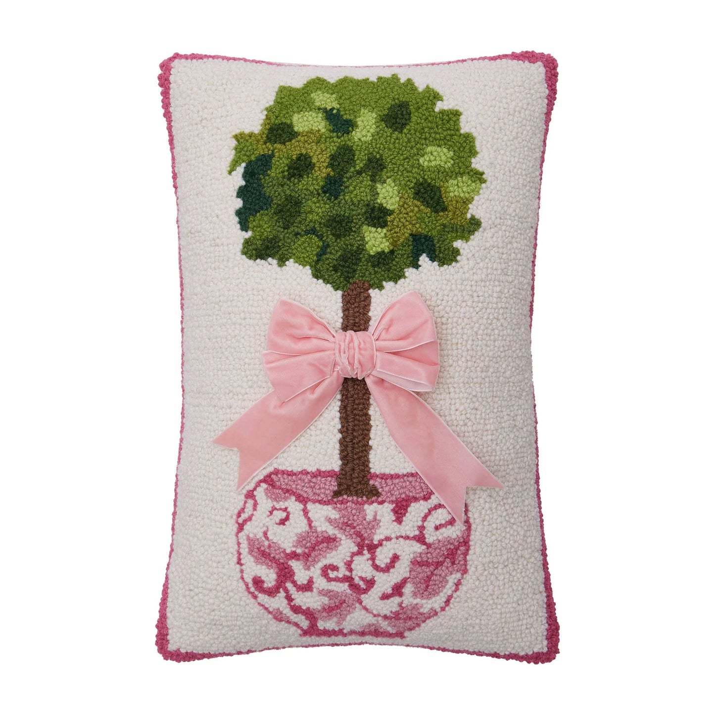 Chinoiserie Topiary Ribbon Hook Pillow – 12" x 20"