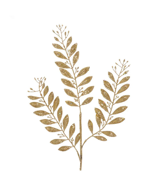 Kurt Adler 29" Gold Glitter Leaf Spray