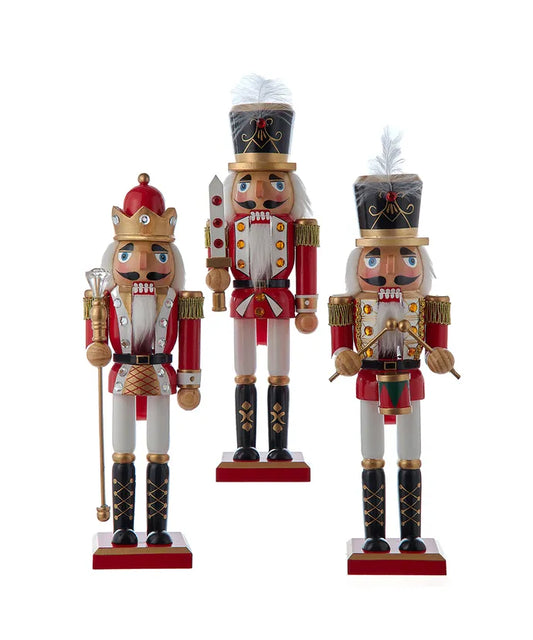 Kurt Adler Classic Red & Gold Nutcrackers – Sold Separately