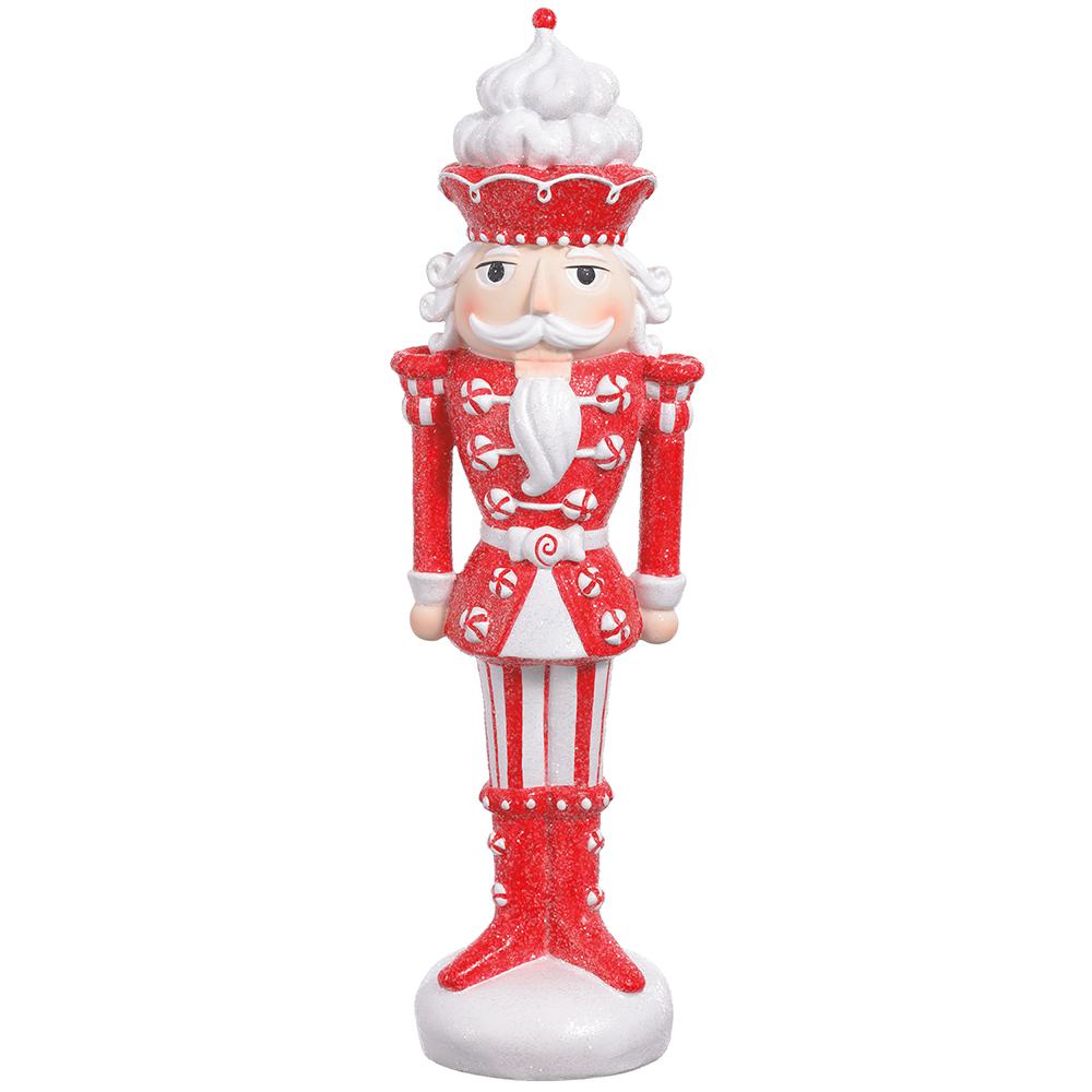 14.5" Glittered Nutcracker – Red & White