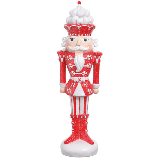 14.5" Glittered Nutcracker – Red & White
