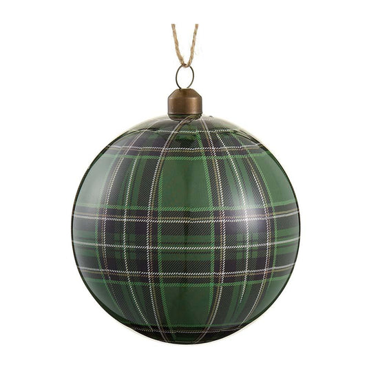 Evergreen Plaid Ball Ornament