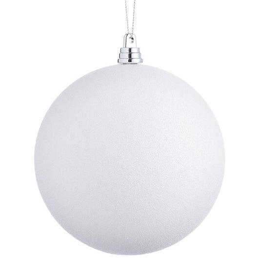 Glittered Plastic Ball Ornament – Pearl, 4.75" (Shatterproof)