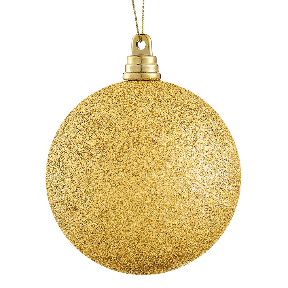 3" Glittered Ball Ornament – Gold