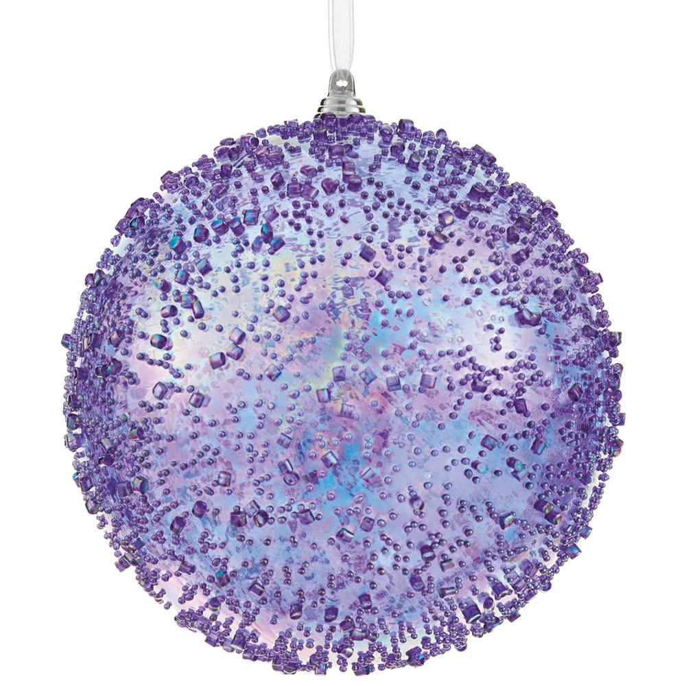 6" Shatterproof Ball Ornament – Lavender Beaded Finish