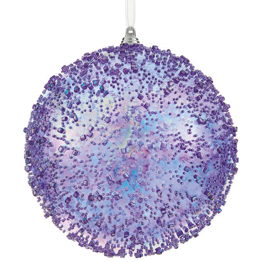 6" Shatterproof Ball Ornament – Lavender Beaded Finish