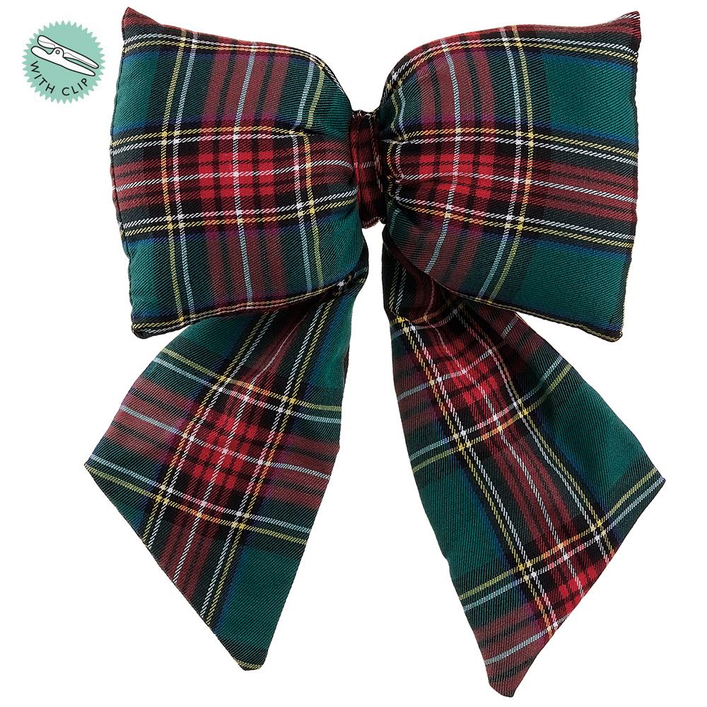 Classic Christmas Tartan Bow with Clip
