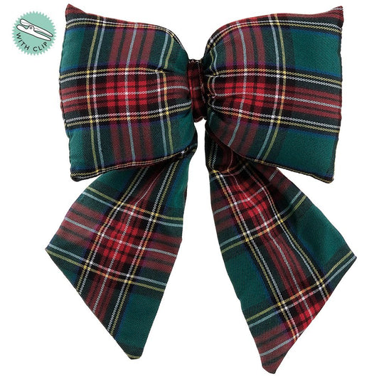 Classic Christmas Tartan Bow with Clip