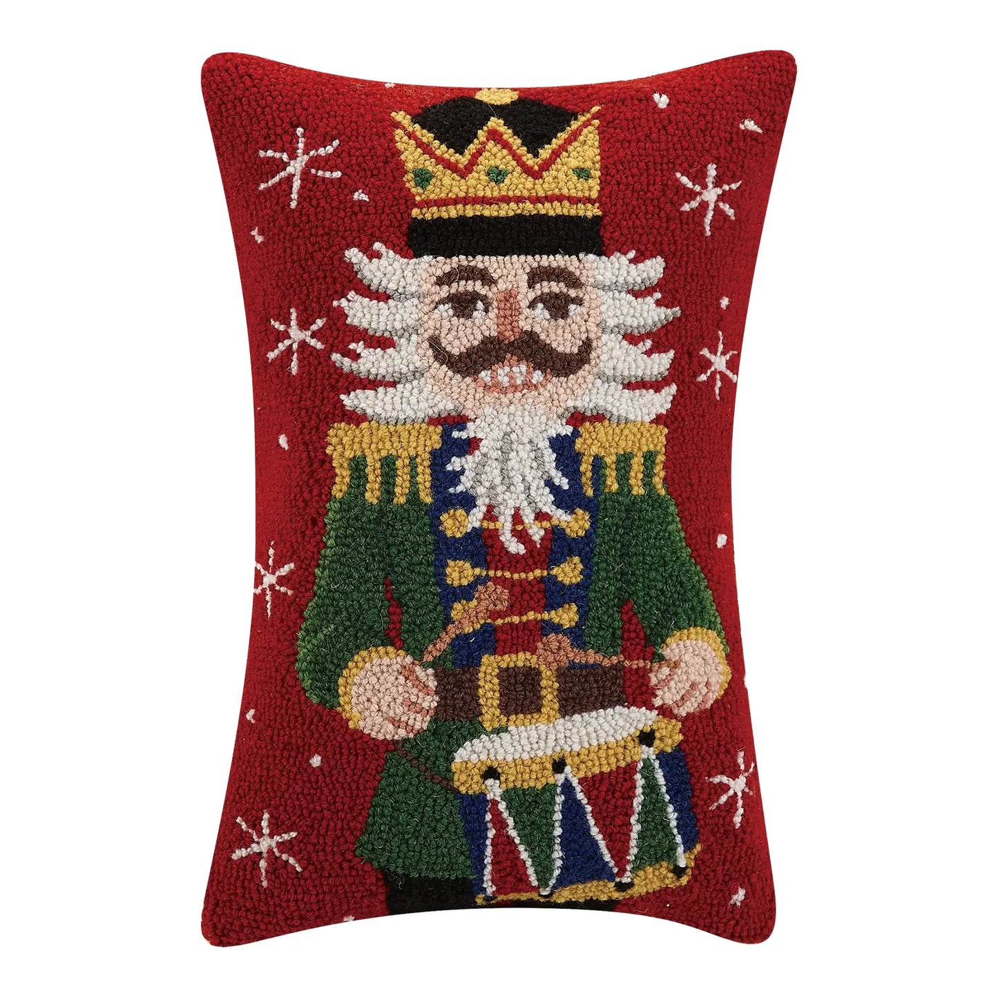 Nutcracker Drum Hooked Pillow – 12" x 18"