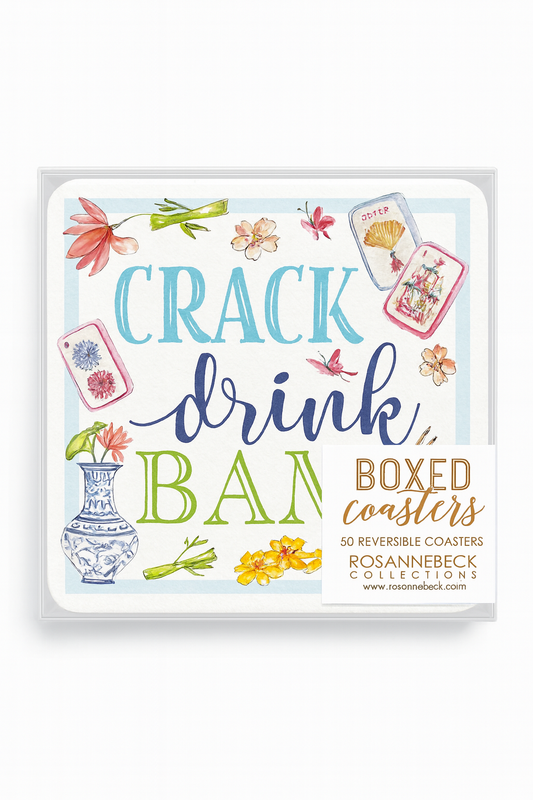 Crack Drink Bam Boxed Coasters – Set of 50 (Reversible)