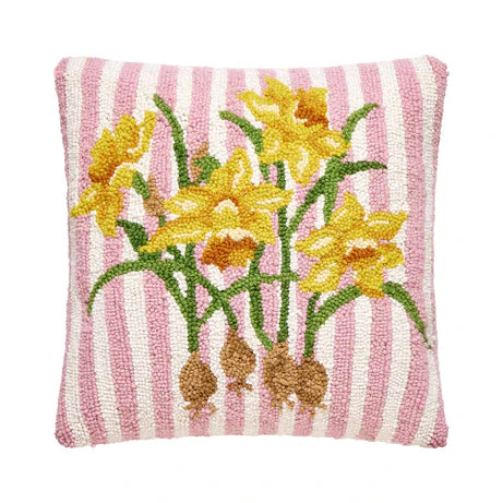 Yellow Daffodil Hook Pillow – 16"