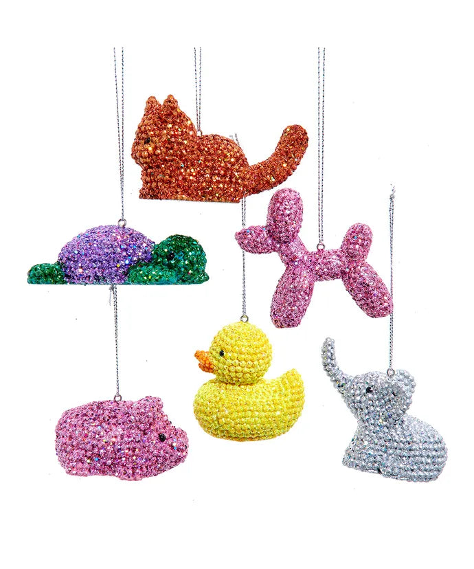 Kurt Adler 3.25" Bedazzled Animal Ornament – Sold Separately