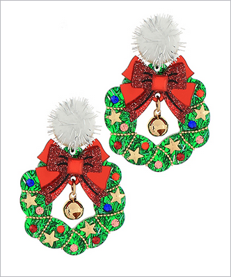 Jingle Bell Wreath Earrings