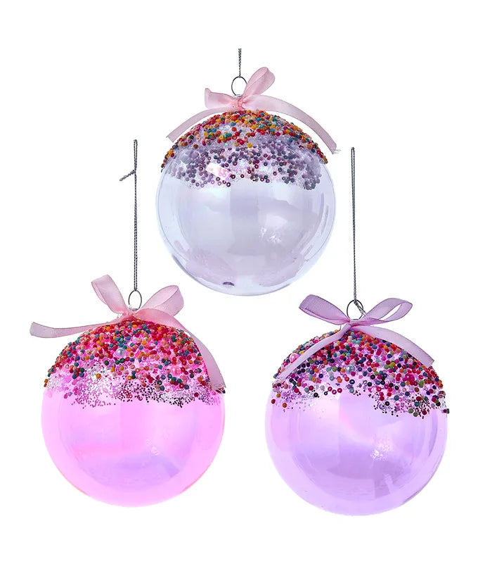 Kurt Adler Glass Confetti Ball Ornaments – Sold Separately