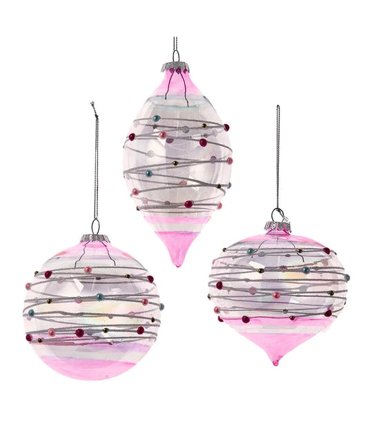 Kurt Adler Bubblegum Glass Ornaments – Sold Separately