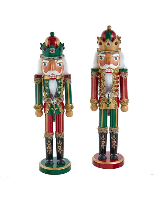 Kurt Adler 15" Regal Red & Green Nutcrackers – Sold Separately