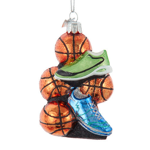 Noble Gems™ Glass Basketballs & Shoes Ornament – 4"