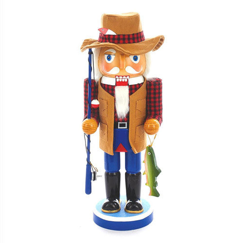 15" Gone Fishing Fisherman Nutcracker