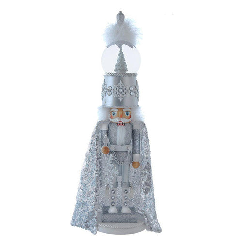 22" Hollywood Nutcrackers™ Musical Silver Snow Globe Nutcracker