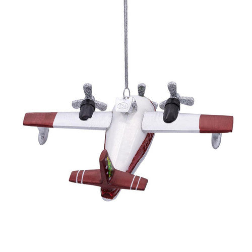 Noble Gems™ Christmas Seaplane Glass Ornament – 6"