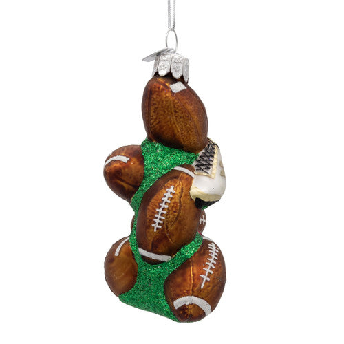 Noble Gems™ Glass Footballs &  Cleats Ornament – 4"