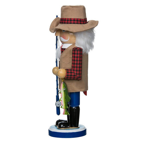 15" Gone Fishing Fisherman Nutcracker