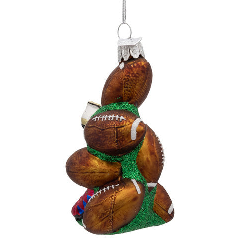 Noble Gems™ Glass Footballs &  Cleats Ornament – 4"