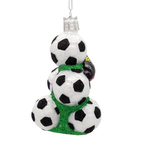 Noble Gems™ Soccer Balls &  Cleats Glass Ornament – 4"