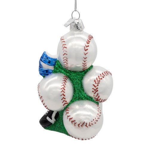 Noble Gems™ Baseball & Cleats Glass Ornament – 4"