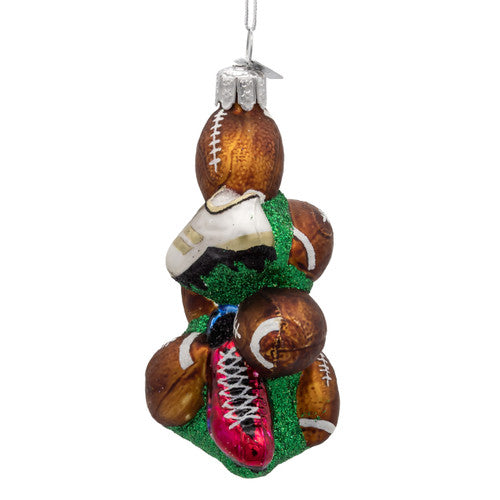 Noble Gems™ Glass Footballs &  Cleats Ornament – 4"