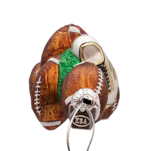 Noble Gems™ Glass Footballs &  Cleats Ornament – 4"