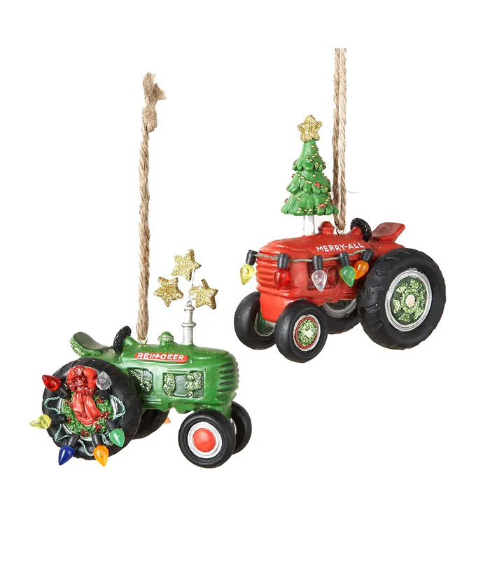 Kurt Adler Tractor Ornaments – 3.25” (Sold Separately)