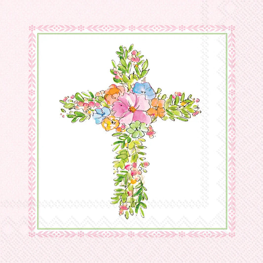 Floral Cross Cocktail Napkins