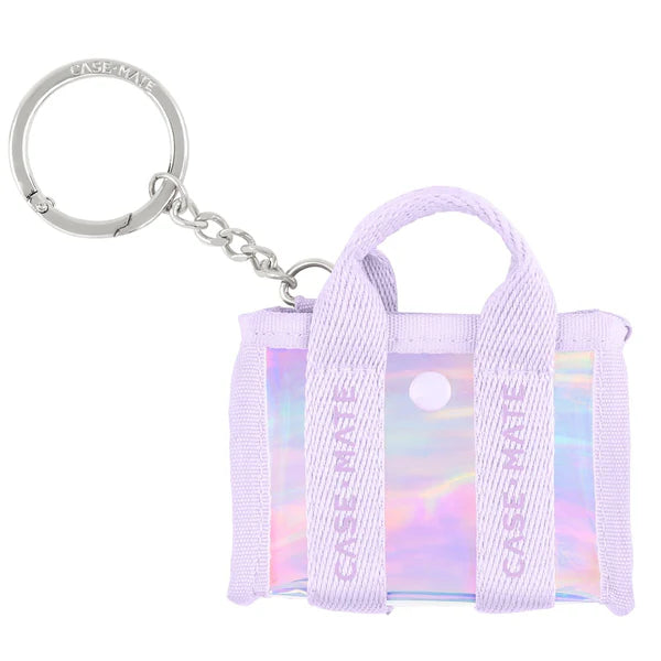 Iridescent Mini Jelly Tote Keychain – 3" x 2.5"
