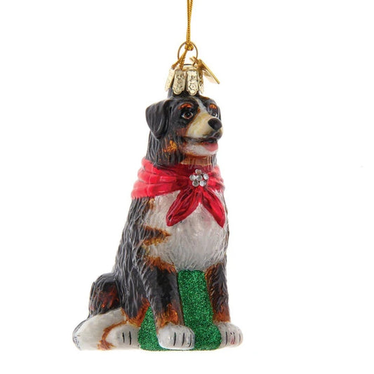 Noble Gems™ Bernese Mountain Dog Glass Ornament – 3.5"