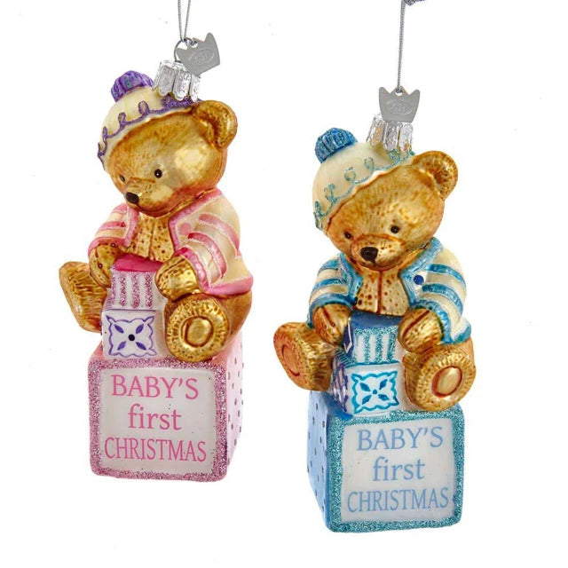 Noble Gems™ “Baby’s First Christmas” Bear Ornament – 5"