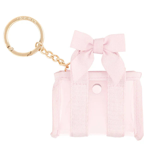 Ballet Pink Bow Mini Jelly Tote Keychain – 3" x 2.5"