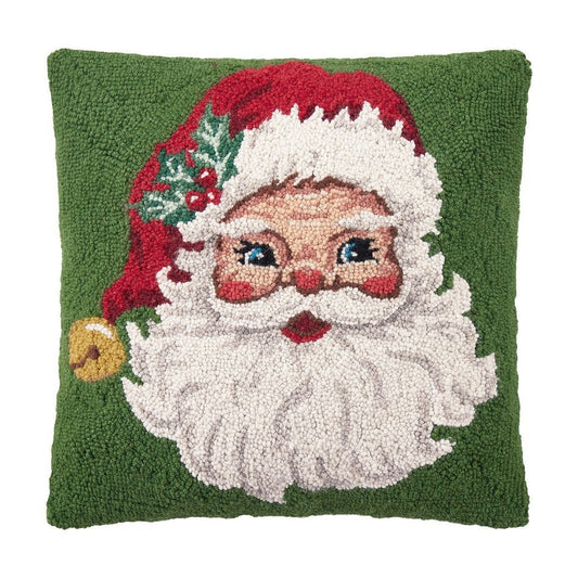 Santa Hooked Pillow – 18" x 18"