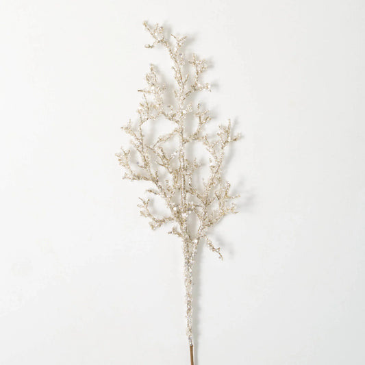 32” Silver Shimmer Sequin Branch Spray