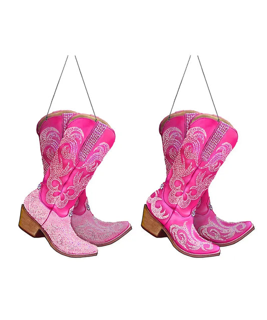 Pink Cowboy Boot Ornaments – 3.25" (Sold at Random)